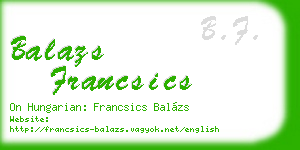 balazs francsics business card